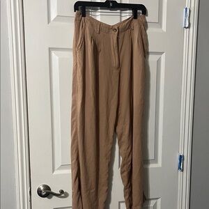 Urban Outfitters Linen Tan Wide Leg Pants